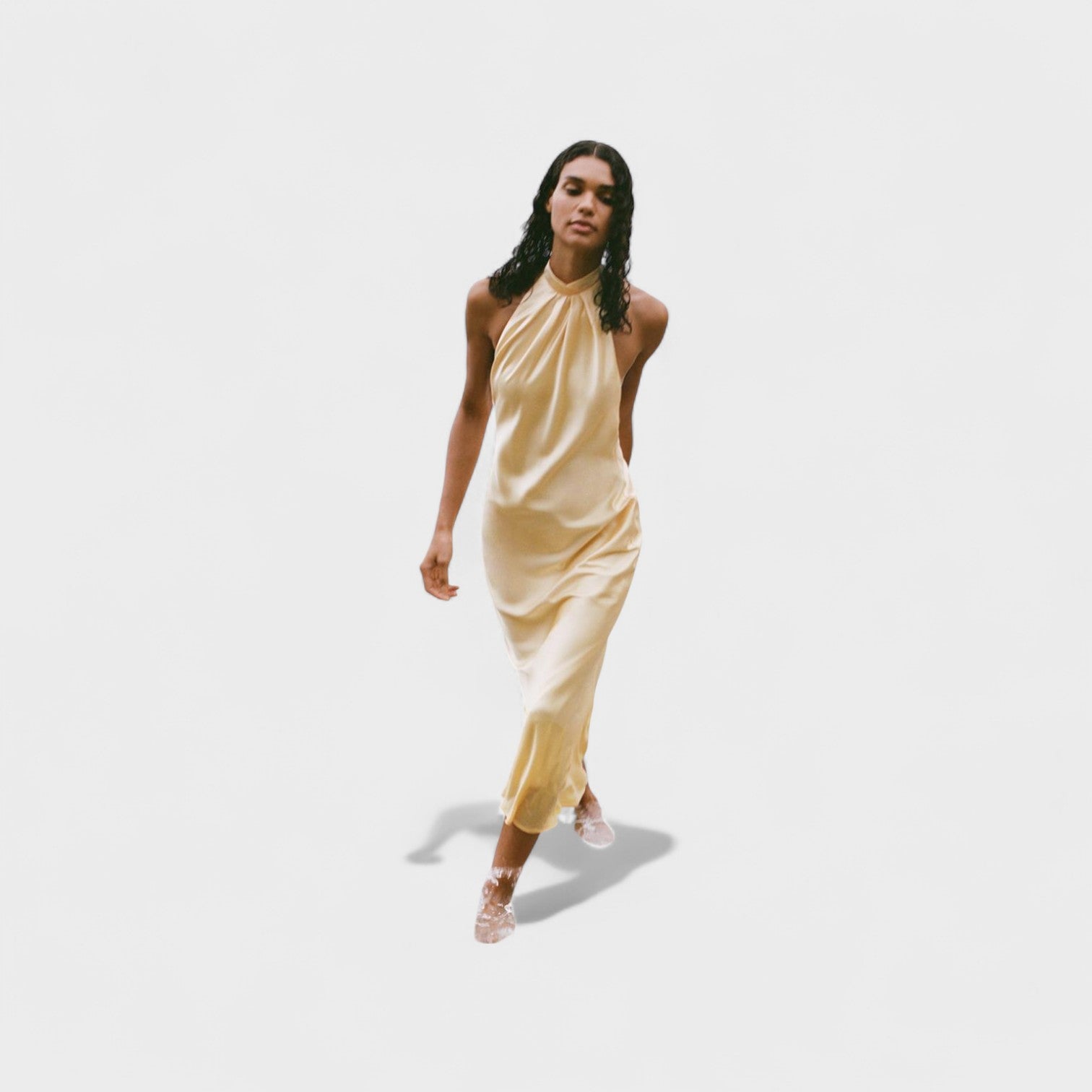 Satin Halterneck Maxi Dress