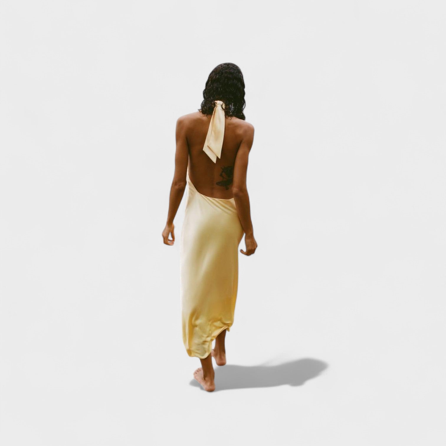 Satin Halterneck Maxi Dress
