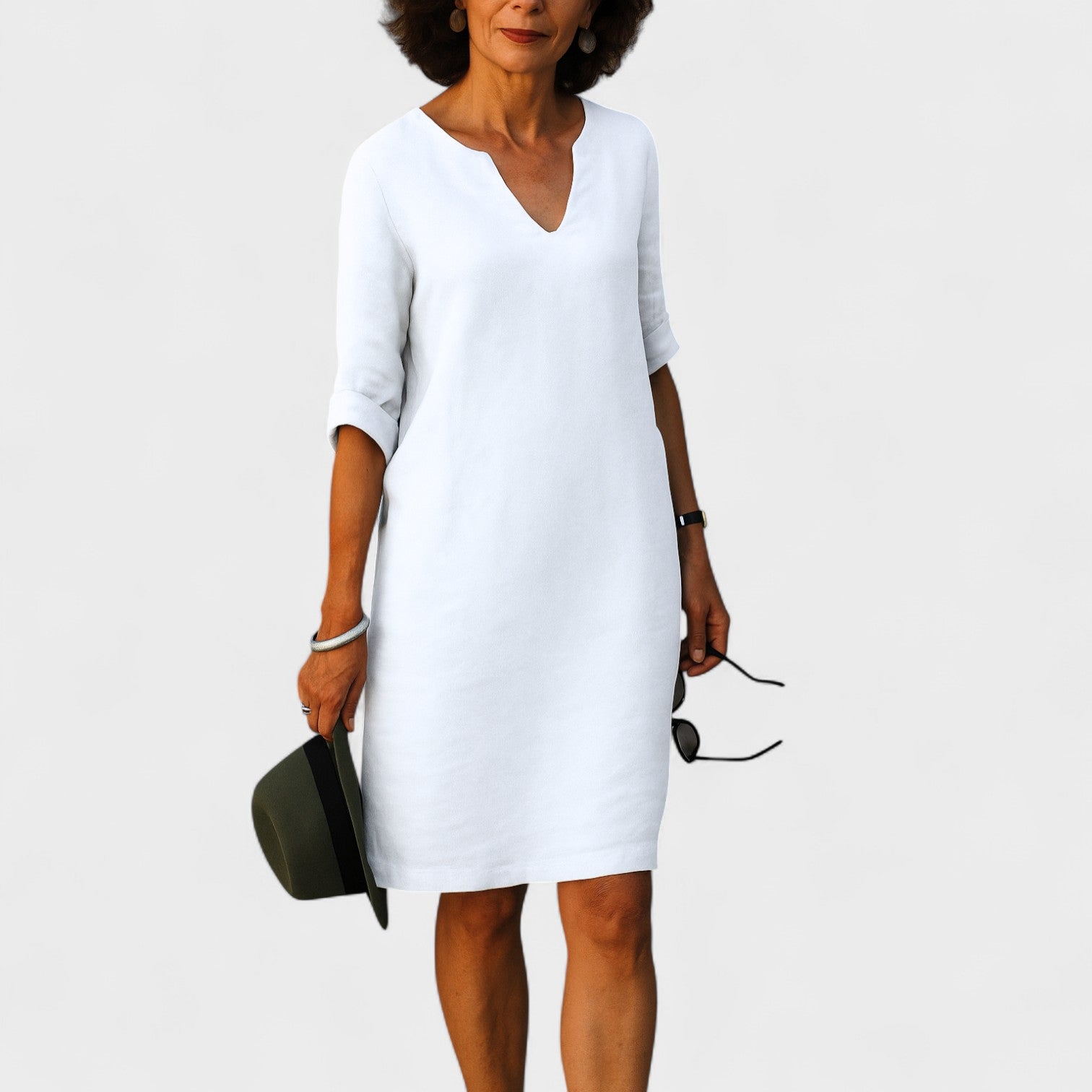 V-Neck Summer Midi Dress