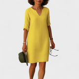 V-Neck Summer Midi Dress