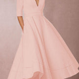 A-Line Midi Dress with Half Sleeves