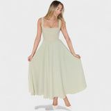 Square-Neck Midi Dress