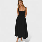 Square-Neck Midi Dress