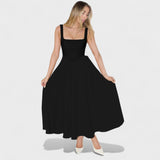 Square-Neck Midi Dress