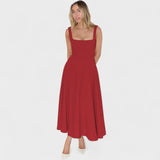Square-Neck Midi Dress