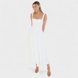 Square-Neck Midi Dress