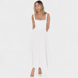 Square-Neck Midi Dress