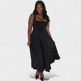 Square-Neck Midi Dress