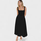 Square-Neck Midi Dress