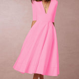 A-Line Midi Dress with Half Sleeves