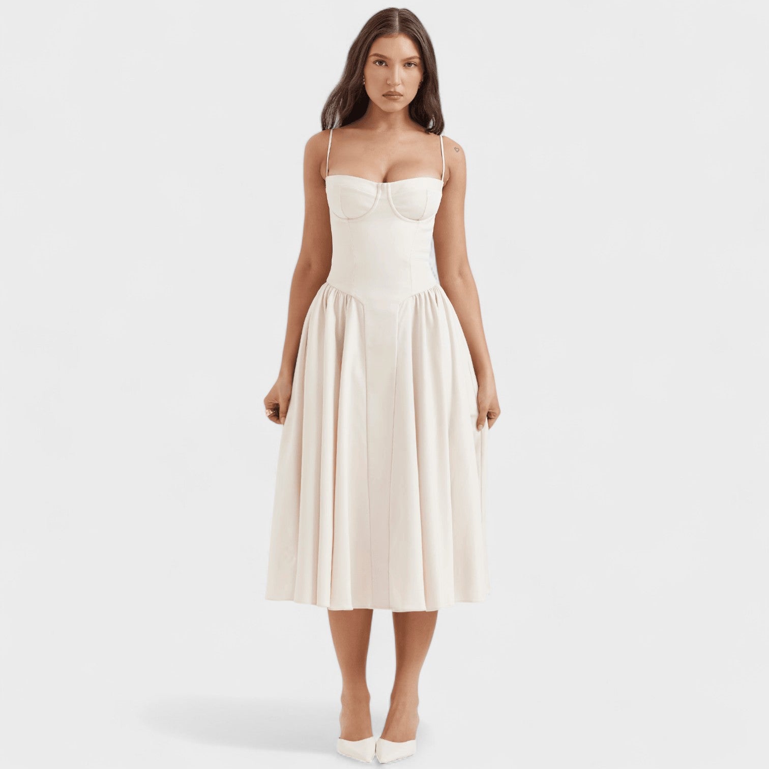 Corset-Style Midi Dress