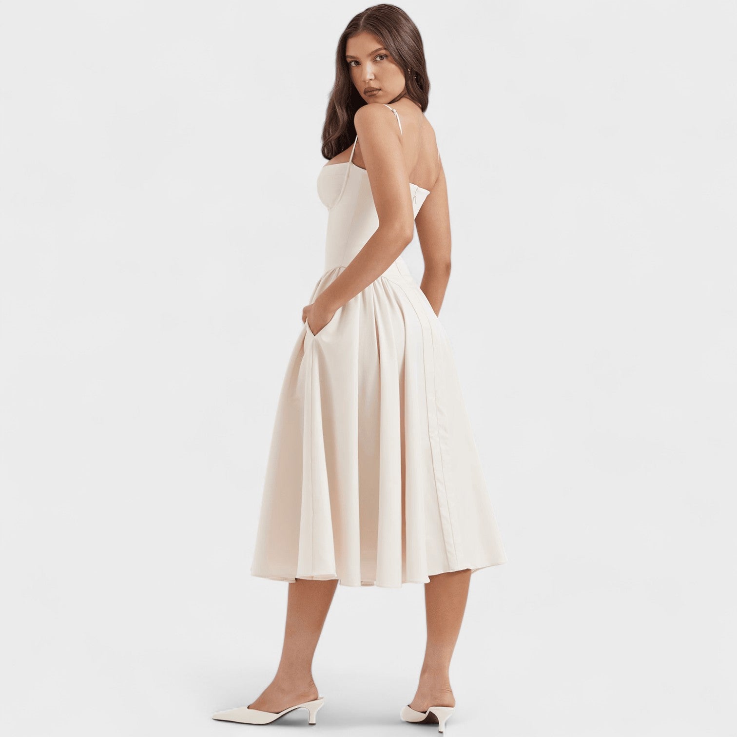Corset-Style Midi Dress
