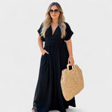 Ruffle-Trim Casual Dress