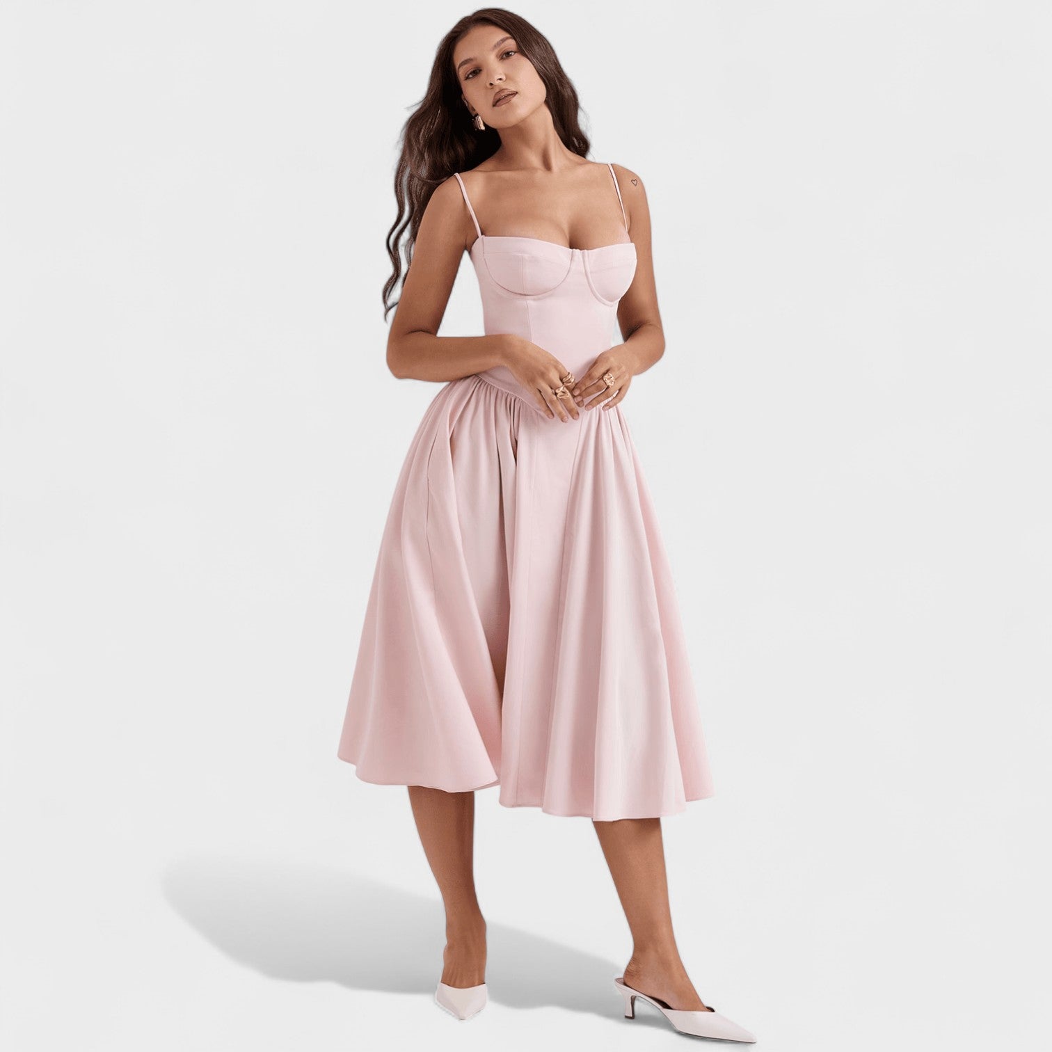 Corset-Style Midi Dress