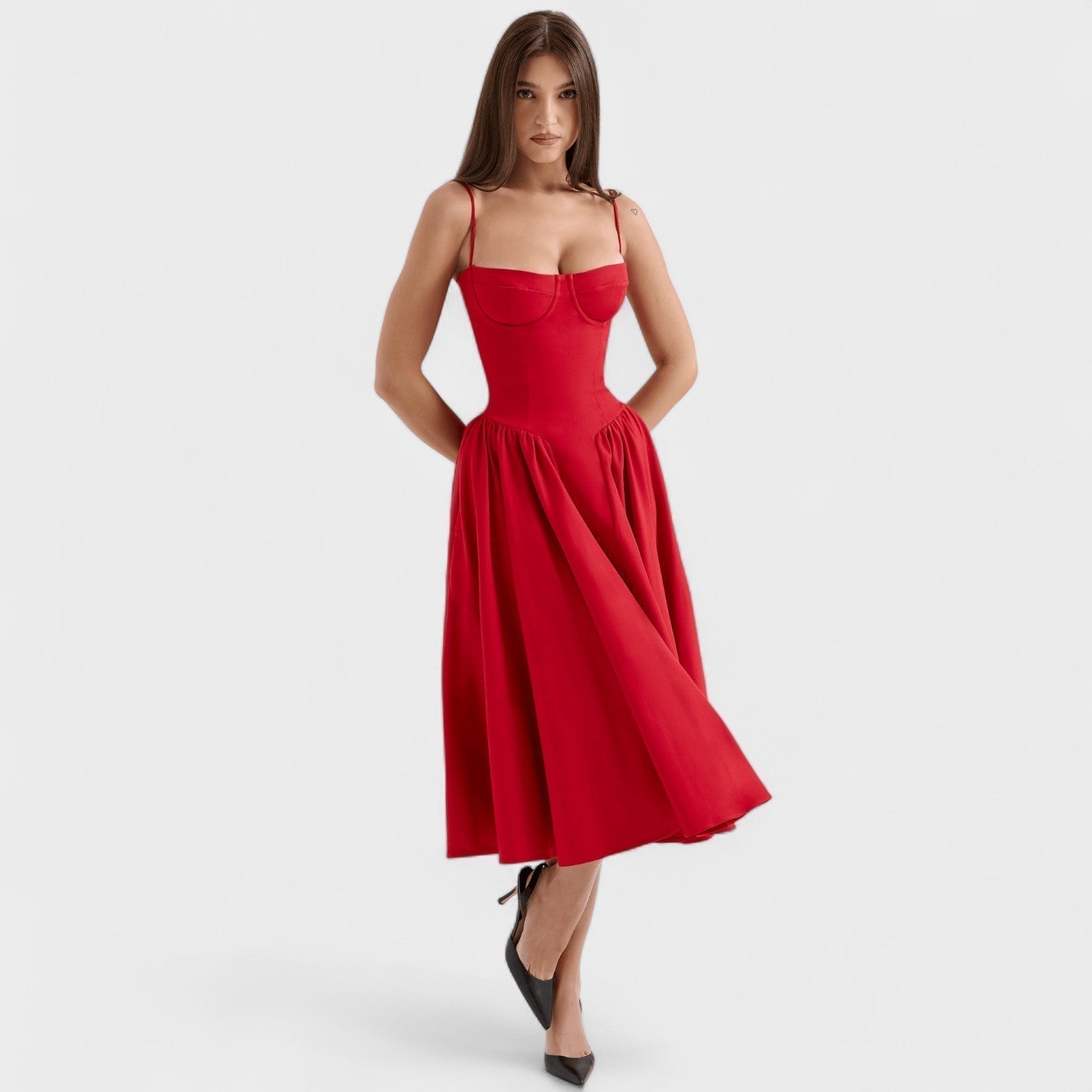 Corset-Style Midi Dress