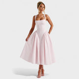 Vintage-Style Gingham Midi Dress