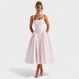 Vintage-Style Gingham Midi Dress