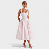 Vintage-Style Gingham Midi Dress
