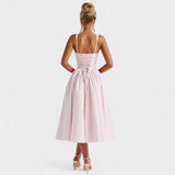 Vintage-Style Gingham Midi Dress