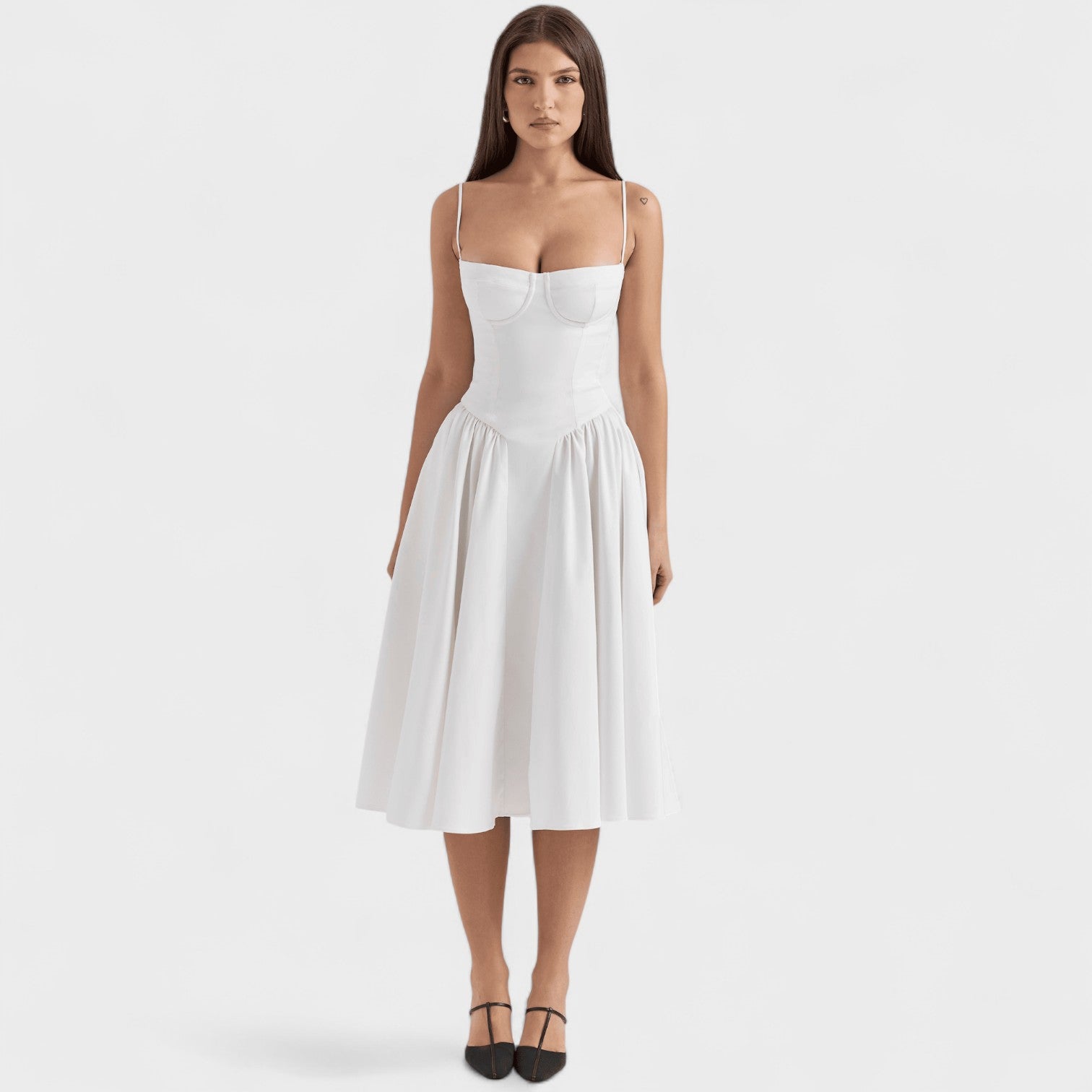 Corset-Style Midi Dress